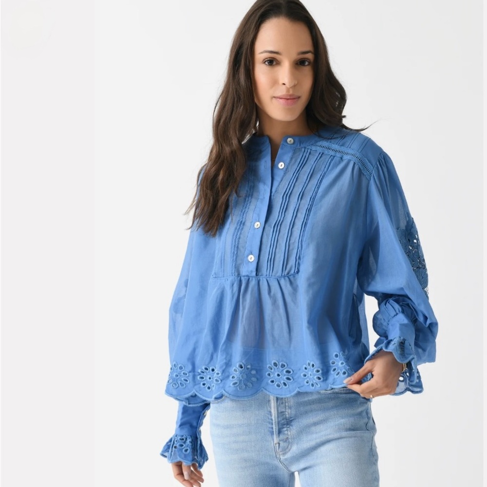 FARM RIO Women's Long Sleeve Organic Cotton Blouse